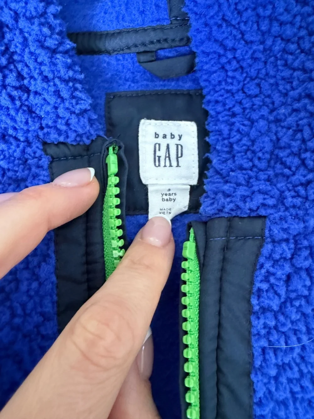Baby GAP Toddler Boys Sherpa Fleece Hoodie Jacket Blue Green 3T